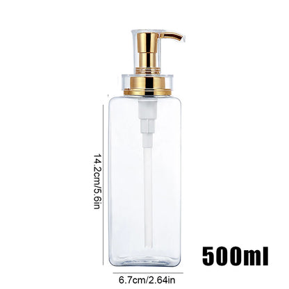 500ml/16.9oz Shampoo and Conditioner Body Wash Dispenser Bathroom Shower Countertop Soap Dispenser Bottle Square Shampoo Bottle