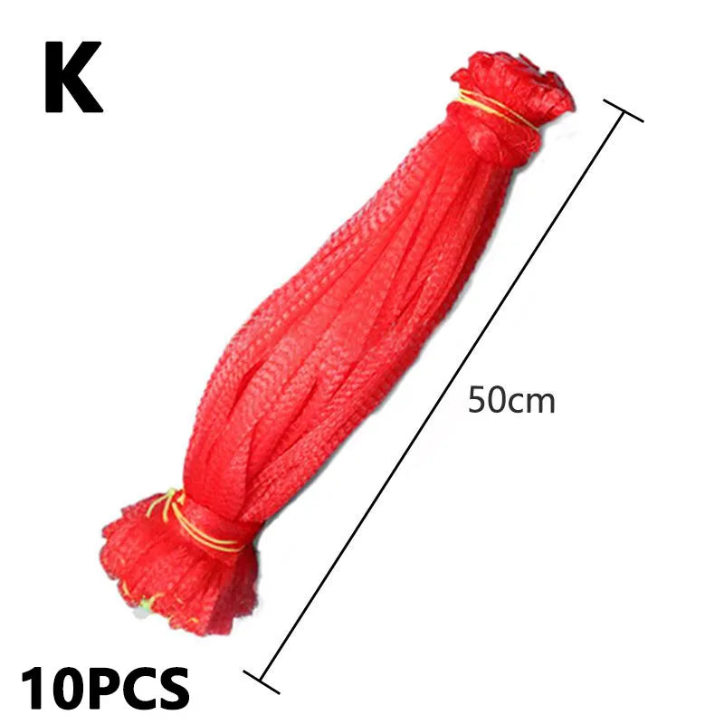 10pcs Multi-size Plastic Nylon Mesh Net Bags For Vegetable Fruit Egg Toys Food Storage Packaging Organizer Gardening Growth Mesh
