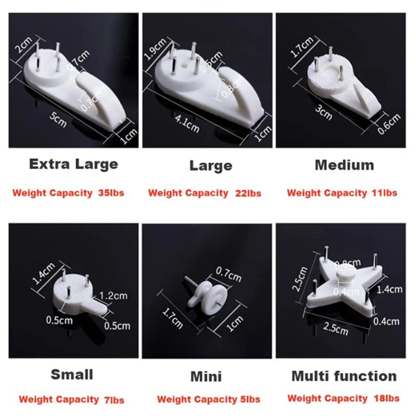 40 Pcs Invisible Nail Screws Wall Hooks No Trace Picture Hangers Traceless Multi-function Art Painting Frame Hanger