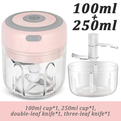 Electric Mini Garlic Mincer USB Vegetable Onion Chopper Portable Small Food Processor for Ginger Chili Vegetables