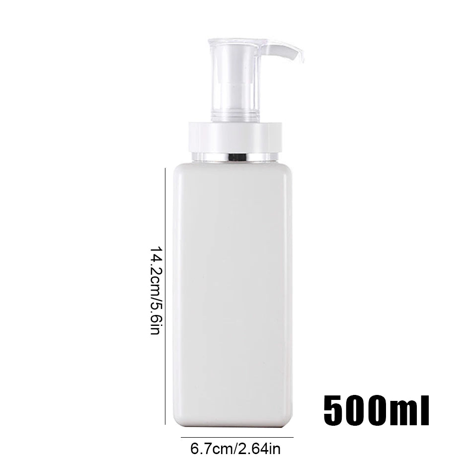 500ml/16.9oz Shampoo and Conditioner Body Wash Dispenser Bathroom Shower Countertop Soap Dispenser Bottle Square Shampoo Bottle
