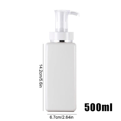 500ml/16.9oz Shampoo and Conditioner Body Wash Dispenser Bathroom Shower Countertop Soap Dispenser Bottle Square Shampoo Bottle