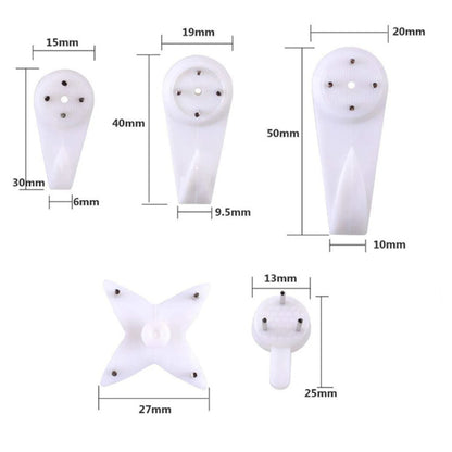40 Pcs Invisible Nail Screws Wall Hooks No Trace Picture Hangers Traceless Multi-function Art Painting Frame Hanger