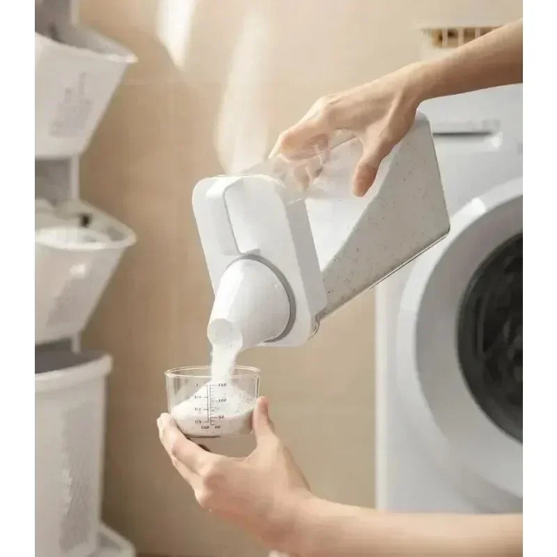 Airtight Laundry Detergent Dispenser Powder Storage Box Clear Washing Powder Liquid Container with Lids Jar