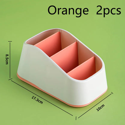 Remote Control Holder 4 Slot Desktop Storage Box Tv Remote Control Phone Trapezoidal Basket Stationery Organizer Case