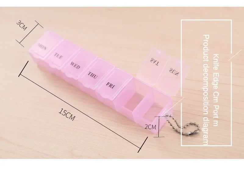 7 Days Pill Medicine Box Weekly Tablet Holder Storage Organizer Container Case Pill Box Splitters 3 Colors Pill Case Organizer