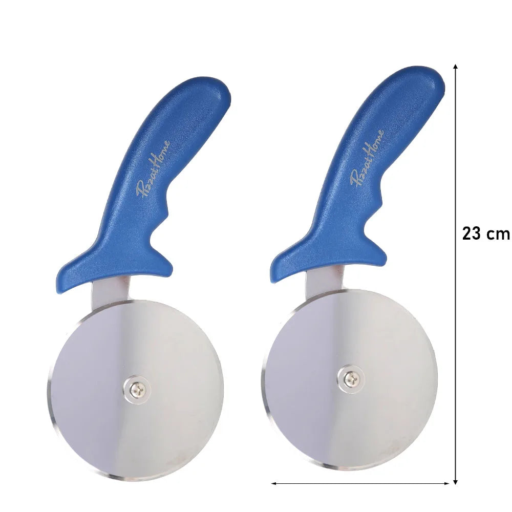 PizzAtHome Stainless Steel Pizza Cutter Pizza Knife Smooth Rotating Pizza Slicer Wheel Round Knife Pasta Cutter Baking Tools