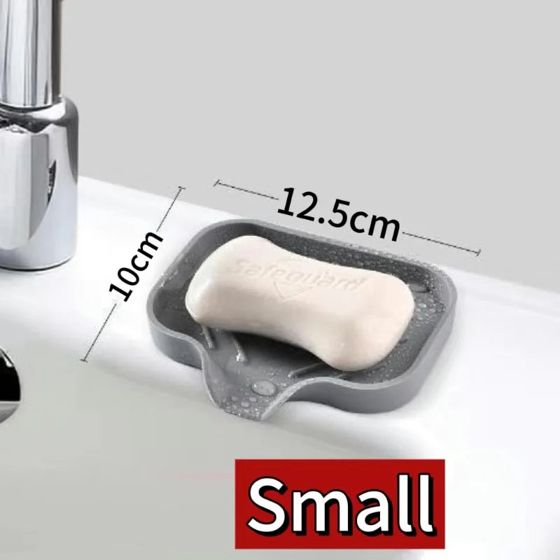 Silicone Kitchen Sink Tray Soap Dish Holder with Drain Tip Countertop Sink Scrubber Drain Pad for Sponge Kitchen Bathroom Tools