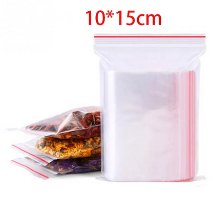 100/300 Pcs Mini Self Sealing Bag Resealable Vacuum Transparent Plastic Sealing Bags Clear Poly Kitchen Food Storage Organize