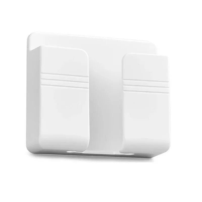 2 In 1 Wall-mounted Mobile Phone Remote Control Storage Box Multifunctional Punch-free Storage Rack Wall Debris Storage Holders