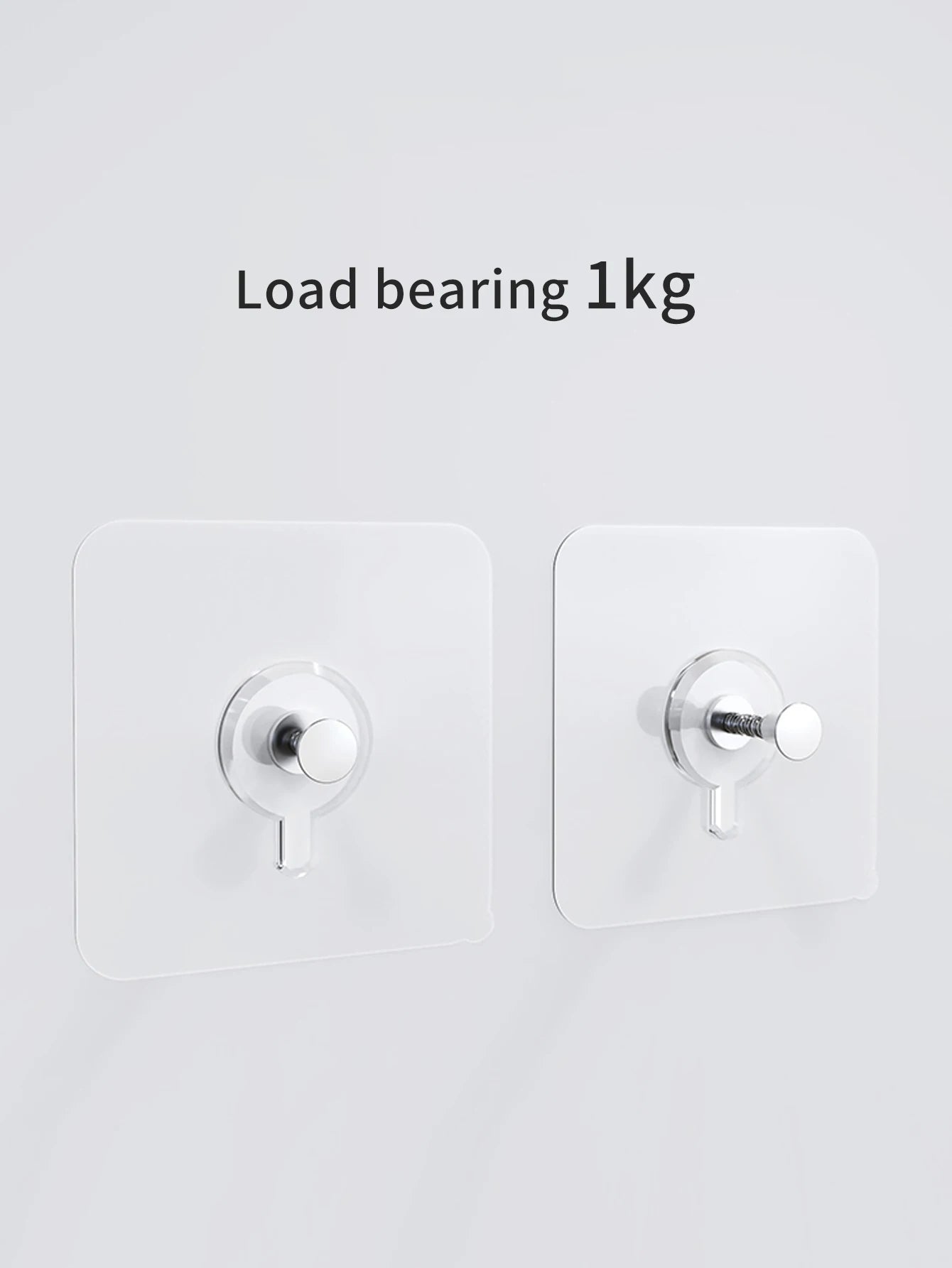 6x6cm Clear Adhesive Hooks - Damage-Free Heavy Duty Hanging Strips for Picture Frames & Wall Decor, No Nails Needed