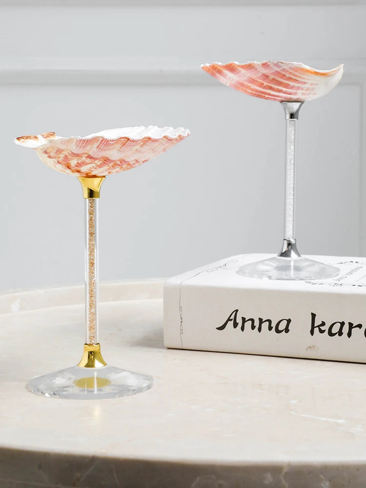 Ahunderjiaz-Natural Conch Scallop Shell Glasses, Light Luxury Decorative Ornaments, Kitchen Drinkware Set, Home Decoration