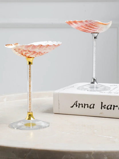 Ahunderjiaz-Natural Conch Scallop Shell Glasses, Light Luxury Decorative Ornaments, Kitchen Drinkware Set, Home Decoration