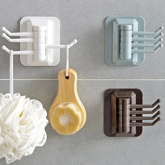 Strong Self Adhesive Wall 4 Hook Strong Without Drilling Key Holder Door Kitchen Towel Hanger Hooks Home Storage Accessories