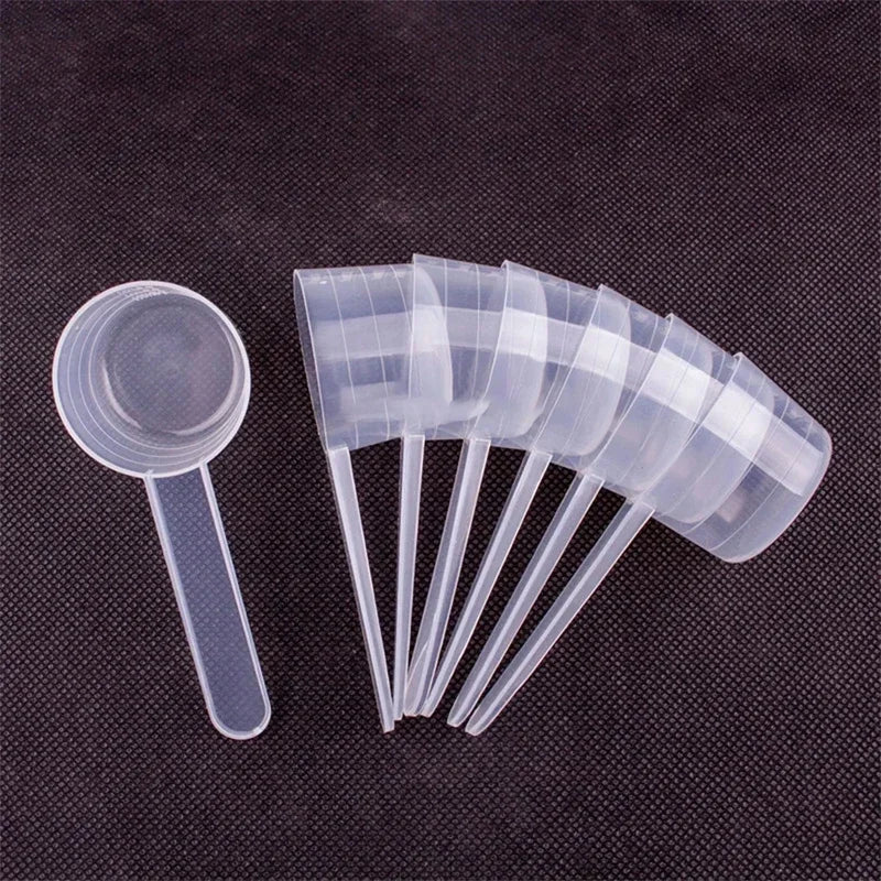 5PCS Transparent PP Plastic Measuring Cup Flat Bottom Graduated Measuring Spoon Baking Tool Graduated Facial Mask Spoon 30-70ml