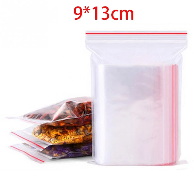 100/300 Pcs Mini Self Sealing Bag Resealable Vacuum Transparent Plastic Sealing Bags Clear Poly Kitchen Food Storage Organize