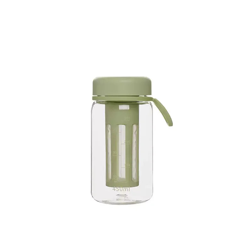 watchget Cold Brew Coffee Maker Travel Tumbler Portable Iced Coffee & Tea Infuser with Silicone Handle/Airtight Lid, Green/White