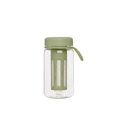 watchget Cold Brew Coffee Maker Travel Tumbler Portable Iced Coffee & Tea Infuser with Silicone Handle/Airtight Lid, Green/White