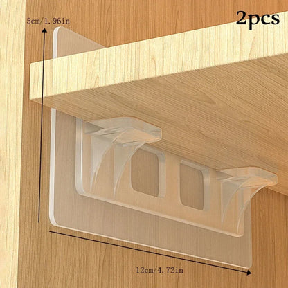 2/4pcs Adhesive Shelf Support Pegs For Kitchen Bedroom Closet Cabinet Shelf Support Clips Wall Hanger Sticker Bracket Holder