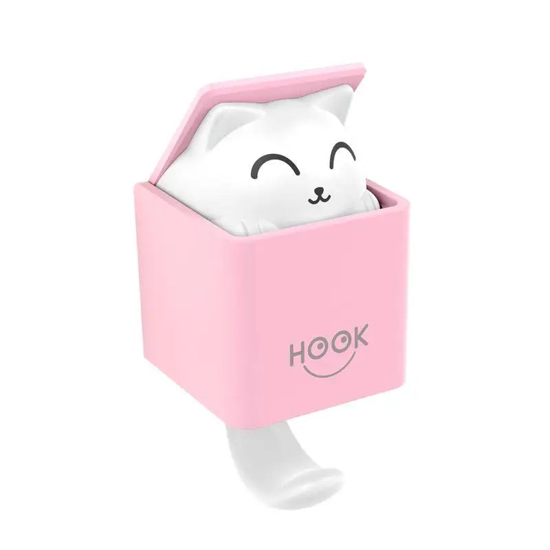 Creative Cute Cat Wall Hanging Hook for Clothes Hat Scarf Key Cute Animals Hanger Rack Wall Decoration Free Punching