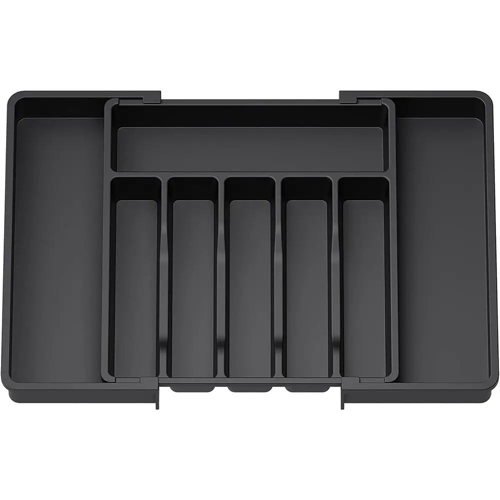 Expandable Utensil Tray Adjustable Plastic Silverware Organizer Spoons Forks Knives Cutlery Holder Kitchen Gadgets