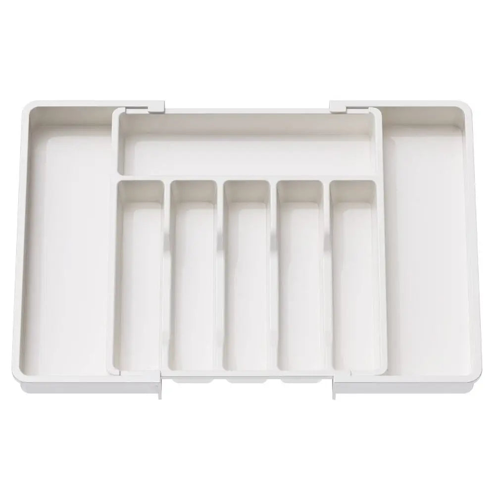 Expandable Utensil Tray Adjustable Plastic Silverware Organizer Spoons Forks Knives Cutlery Holder Kitchen Gadgets