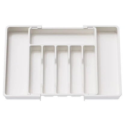 Expandable Utensil Tray Adjustable Plastic Silverware Organizer Spoons Forks Knives Cutlery Holder Kitchen Gadgets