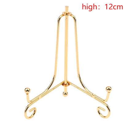 1Pc Craft Gold Bracket Book Holder Metal Bowl Plates Plate Rack Picture Art Frame Pedestal Display Stand Home Decor Supplies