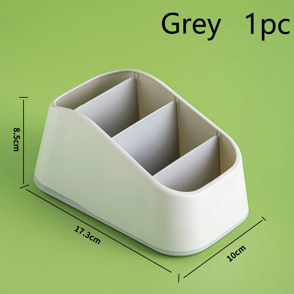 Remote Control Holder 4 Slot Desktop Storage Box Tv Remote Control Phone Trapezoidal Basket Stationery Organizer Case