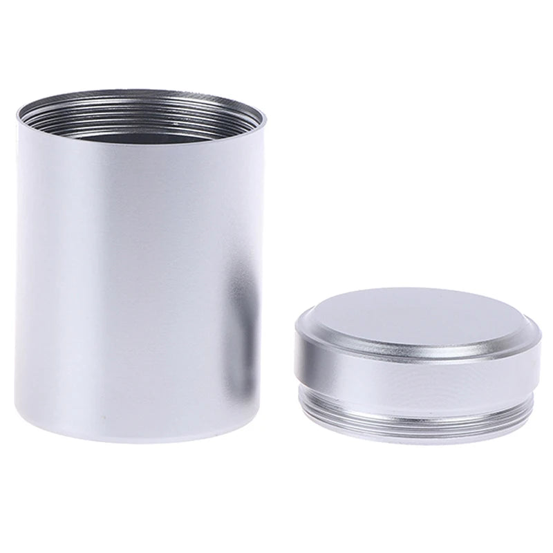 1x Silver Airtight Proof Container Alumainum Herb Stash Metal Sealed Can Tea Jar