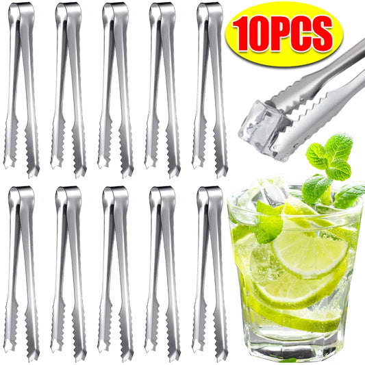 Stainless Steel Ice Tongs Bread Cake Clamps Salad Coffee Sugar Cubes Clips for Restaurant Bar Kitchen Tools Party Serving Tongs