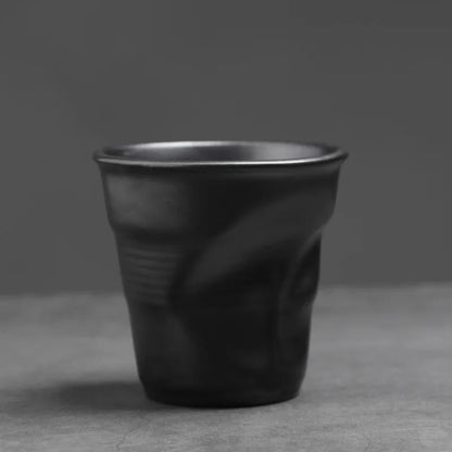 Creative Coarse Ceramic Coffee Cups Retro Irregular Folded Ceramic Mug