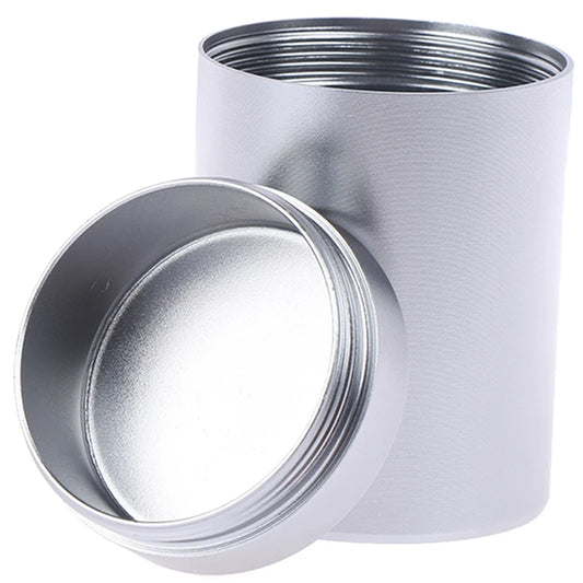1x Silver Airtight Proof Container Alumainum Herb Stash Metal Sealed Can Tea Jar