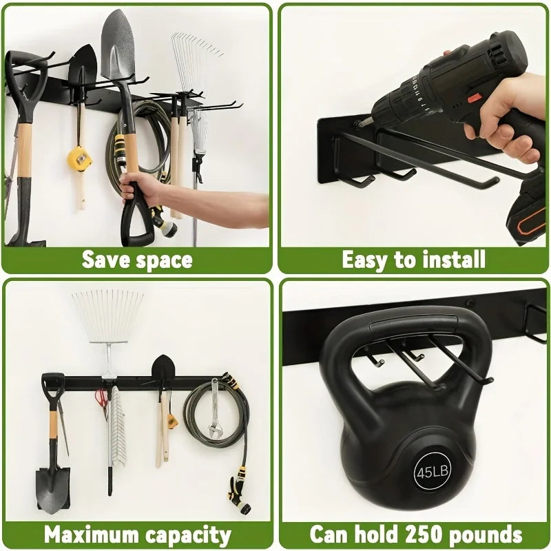 Iron-made Gardening Hanging Holder Garage Wall Mount Hook Heavy Duty Storage Supportor Shovel Rake Broom Supporting Parts