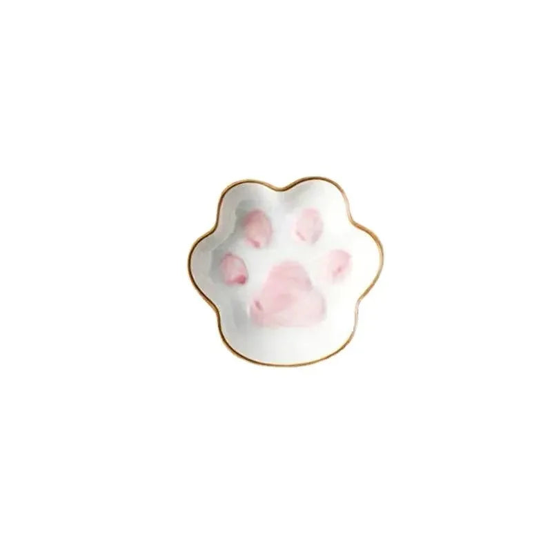 1pcs Cute Japanese Cartoon Creative Cute Cat Claw Flavor Plate Ceramic Soy Sauce Plate Seasoning  Household