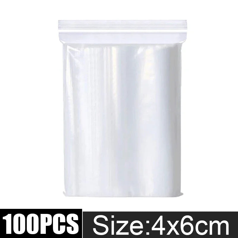 Thicken Zipper Sealed Bags Clear Plastic Storage Bag for Small Jewelry Food Packing Reclosable Zippers Sealing Pouch Wholesale
