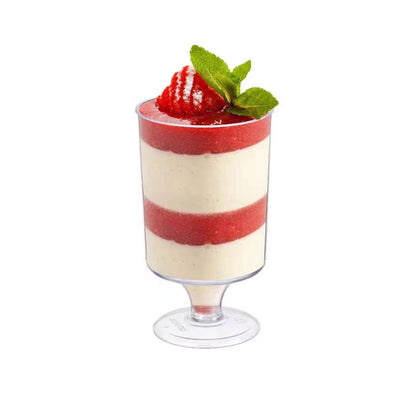 10/20PCS Plastic Western Tall Cup Disposable Ice Cream Mousse Household Pudding Small Plastic Party Christmas Dessert Cup