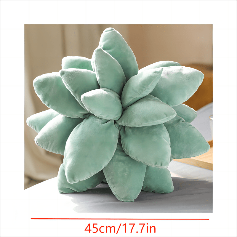 Succulent Pillow, Cute Pillows, Accent Pillows For Green Succulent Themed Home Decor, Soft Plush Cushions, Gifts For Succulent Lovers Or Kids (Dark Green) As Halloween, Chrismas Gift