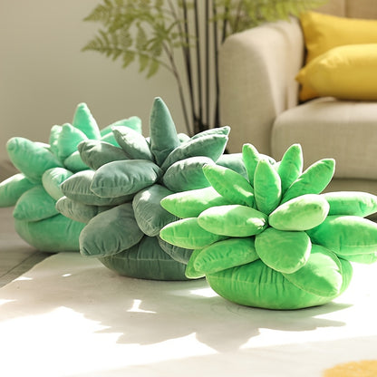 Succulent Pillow, Cute Pillows, Accent Pillows For Green Succulent Themed Home Decor, Soft Plush Cushions, Gifts For Succulent Lovers Or Kids (Dark Green) As Halloween, Chrismas Gift