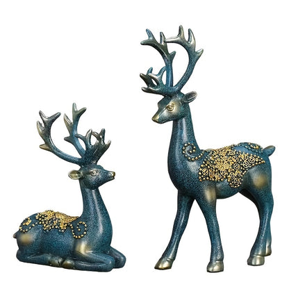 2pcs/set Elegant Deer Ornaments for Home Decor and Weddings - Ideal Housewarming and Living Room Gifts